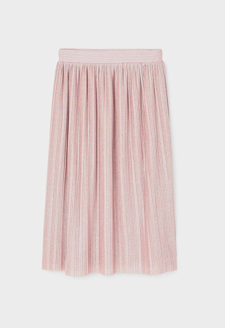MANGO - Metallic Pleated Skirt Rose