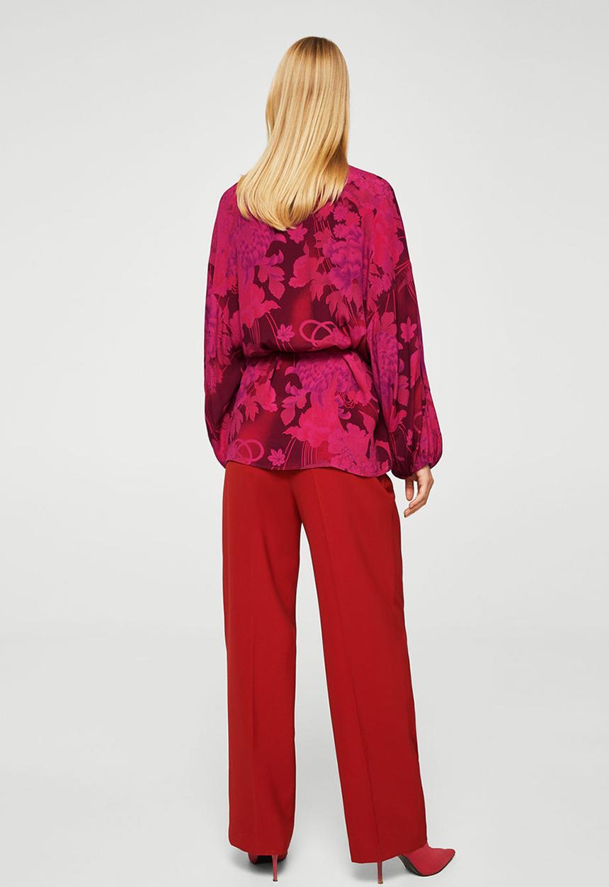 MANGO - Wrap Floral Blouse Red