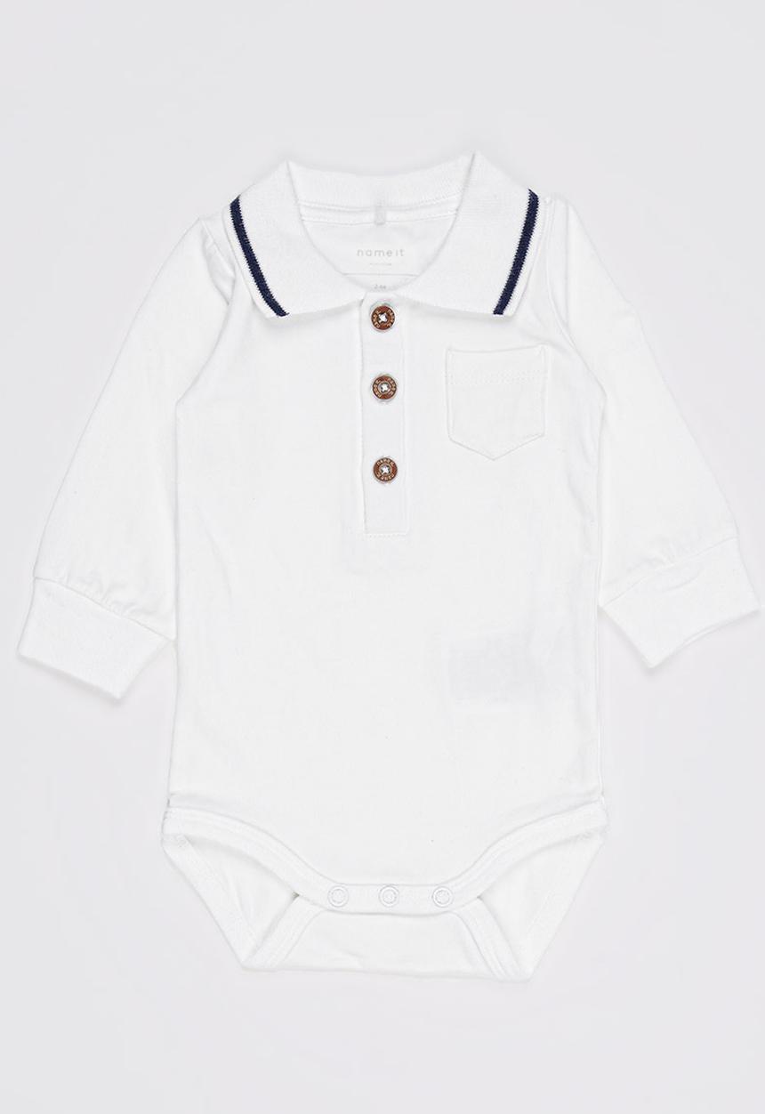 Name It - Printed Babygrow White