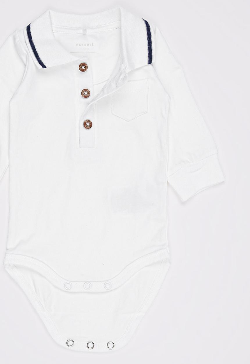 Name It - Printed Babygrow White