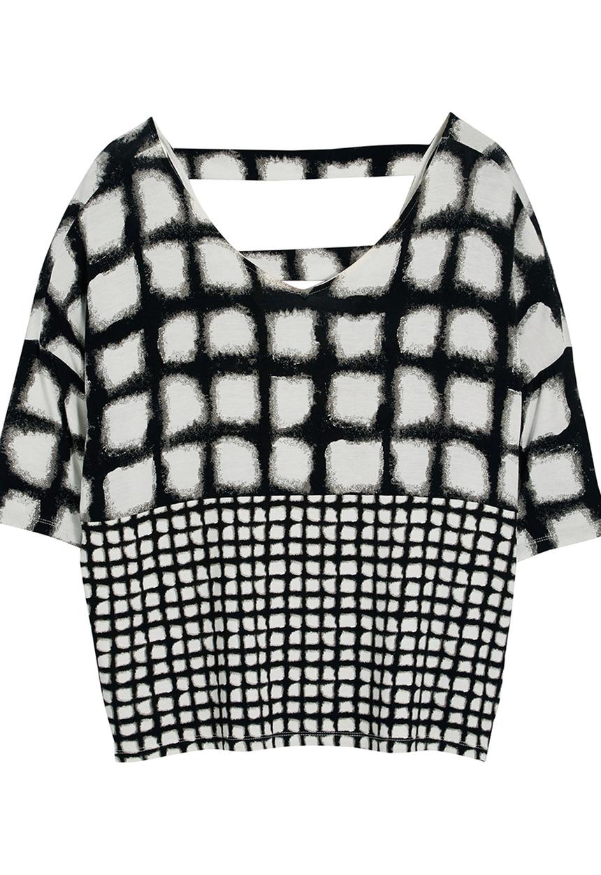 Next - Cut-out T-shirt Black/White Black and White
