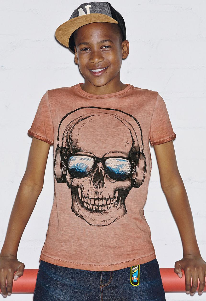 Next - Rust Skull-print T-shirt Orange