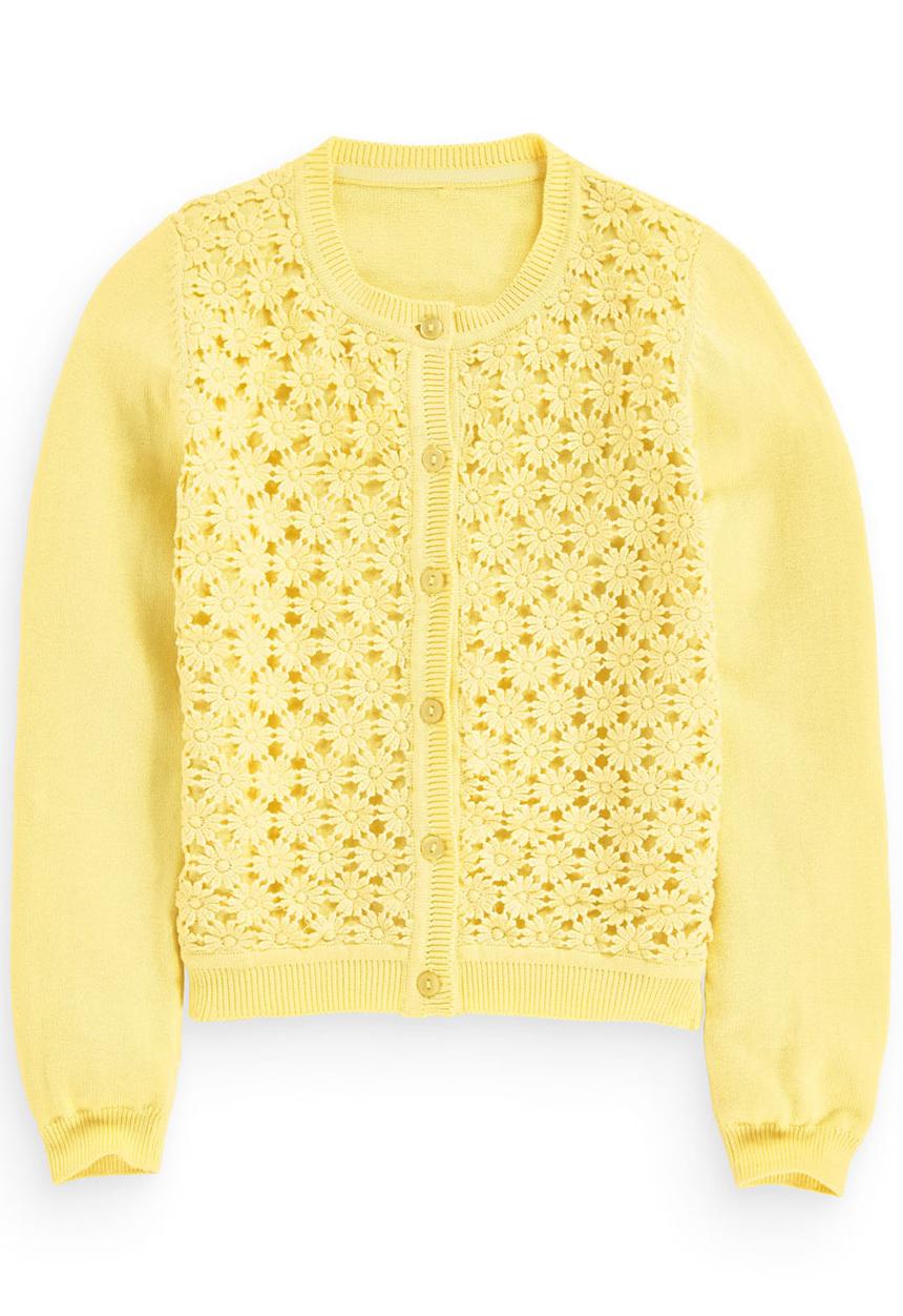 Next - Daisy Crochet Cardigan Yellow
