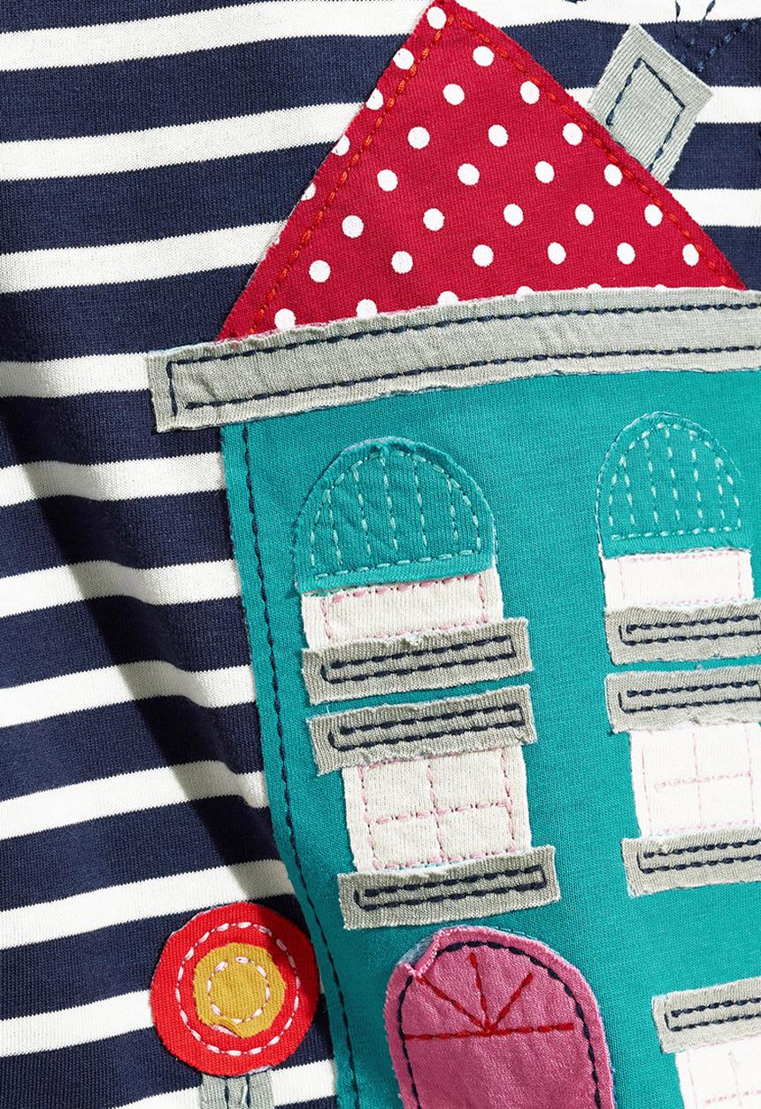 Next - Navy Stripe House T-Shirt Blue and White