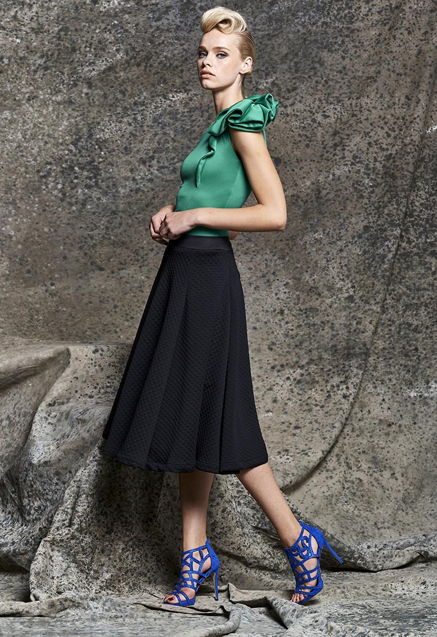 Gert-Johan Coetzee - Flare Skirt with Panels Black