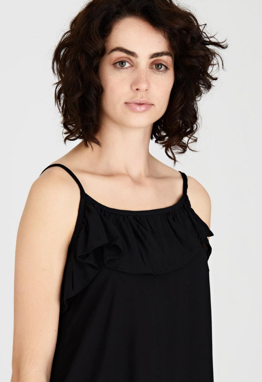 edit - Cami with Frills Black