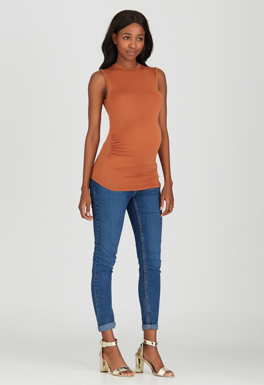 edit Maternity - High-Neck Top Mid Brown