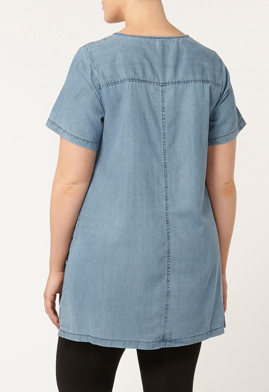 EVANS - Denim-look Tunic Blue