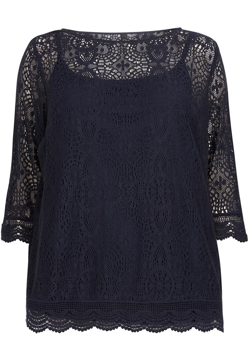 EVANS - Lace Blouse Navy