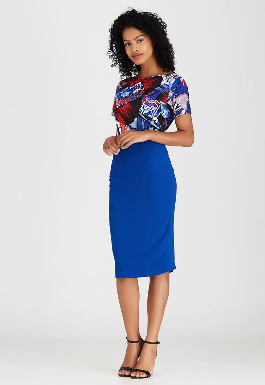 DAVID by David Tlale - Rose Pencil Skirt Cobalt