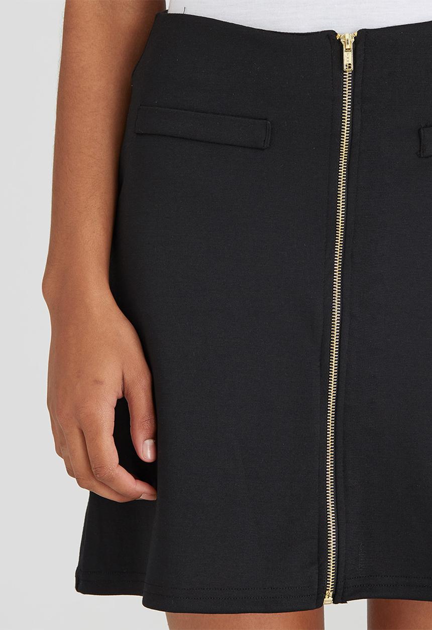 c(inch) - Zip Mini Skirt Black