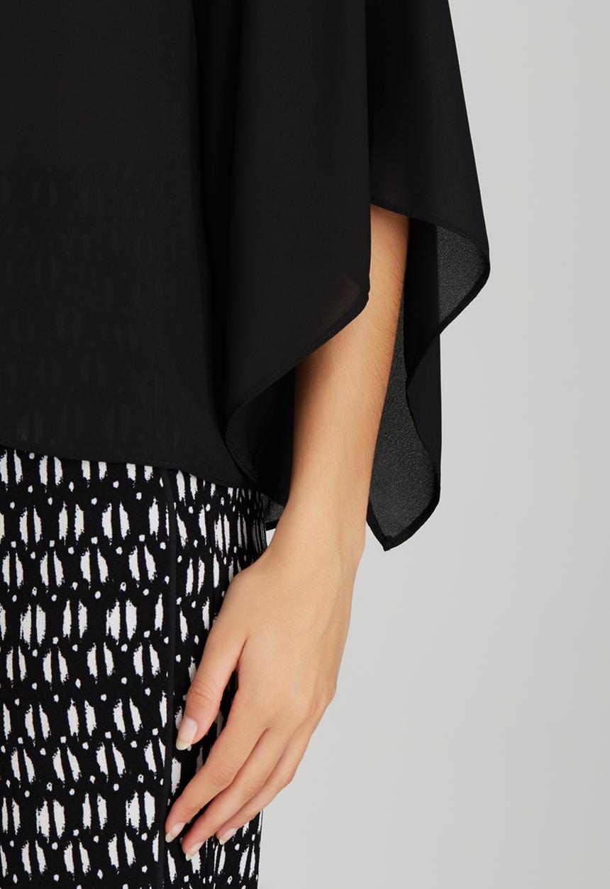 edit - Volume Split Sleeve Blouse Black