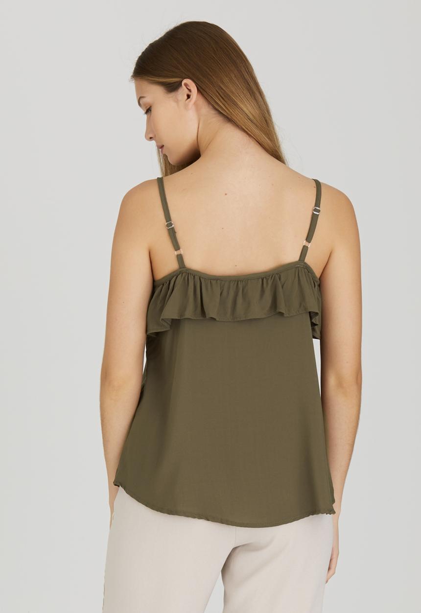 edit - Cami with Frills Khaki Green