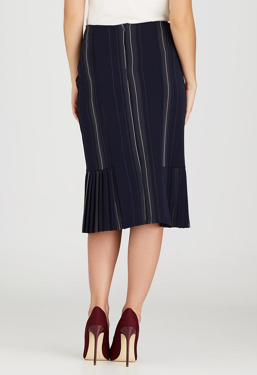 edit - Side Pleated Skirt Blue and White