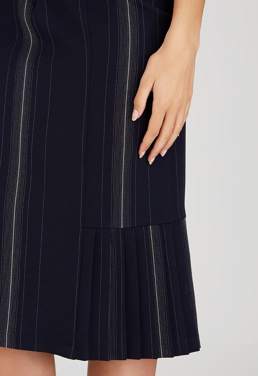 edit - Side Pleated Skirt Blue and White
