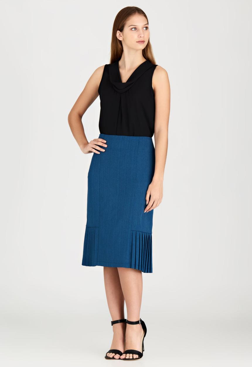 edit - Side Pleated Skirt Turquoise