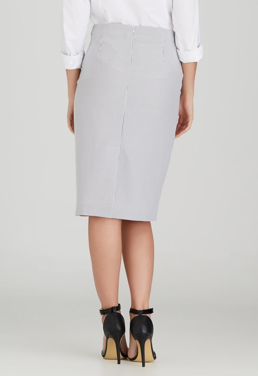 edit - Semi-fitted Skirt with Button Detail Black and White