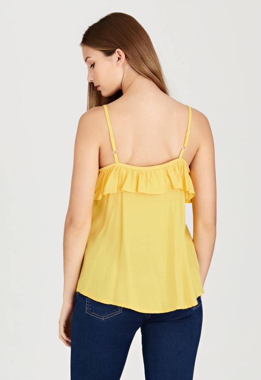 edit - Cami with Frills Yellow