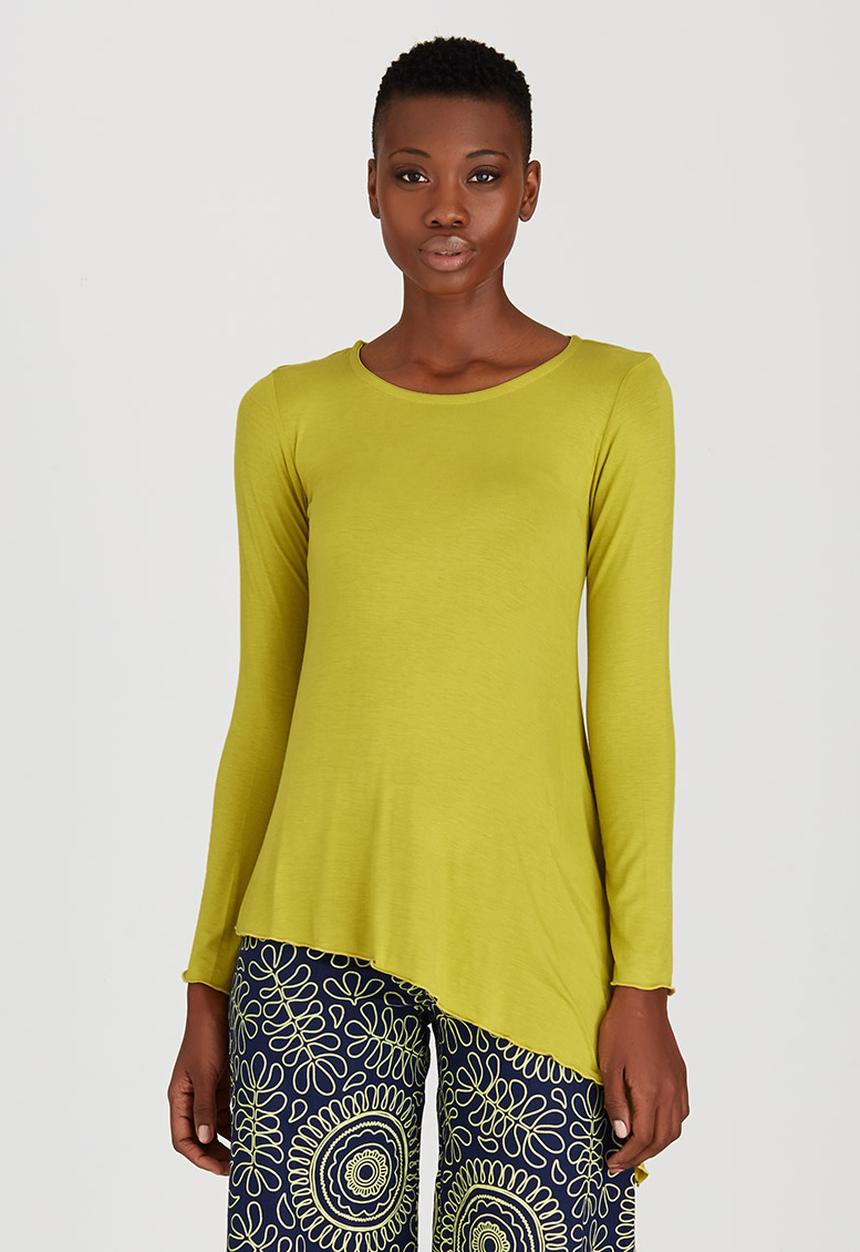 OLKA POLKA - Assymetrical Pixie Top Chartreuse
