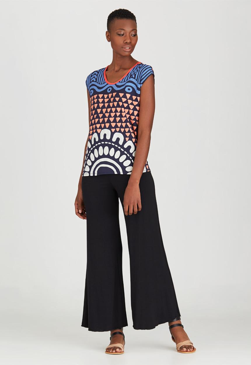 OLKA POLKA - All Over Print Top Navy
