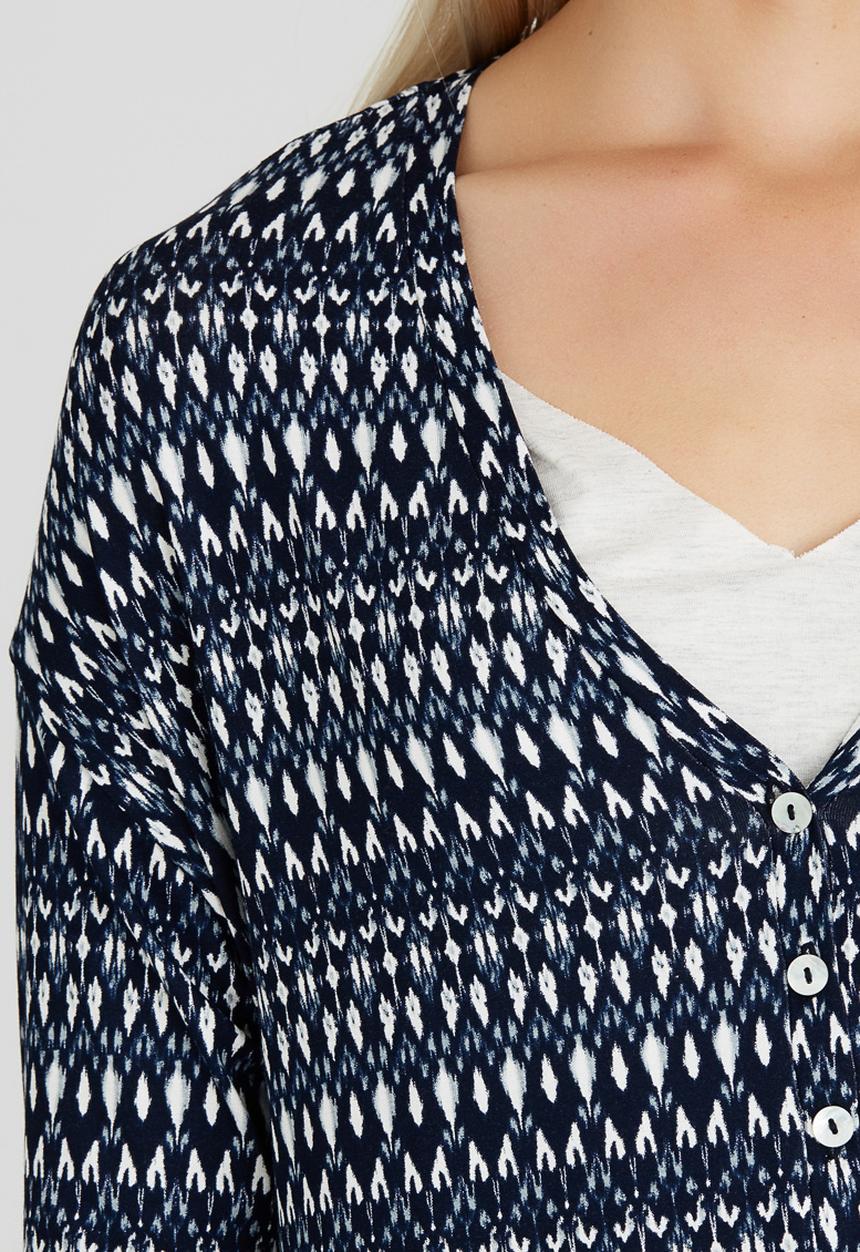 Slick - Sorrel Printed Relaxed Cardi-like Tee Blue and White