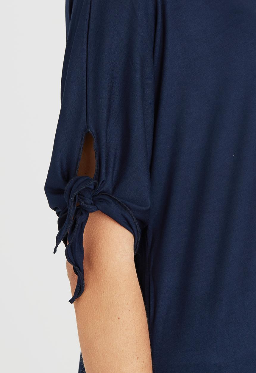 Slick - Olivia T-shirt with Sleeve Detail Navy