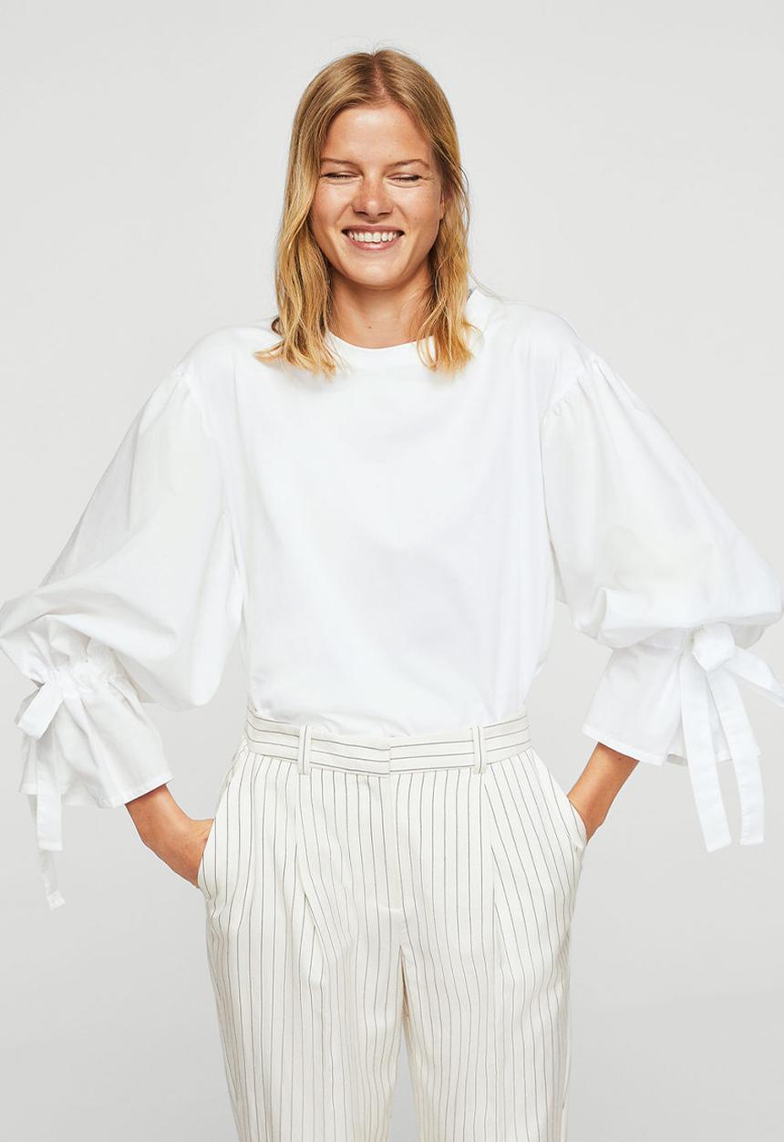 MANGO - Pintora Puffed Sleeves T-shirt White