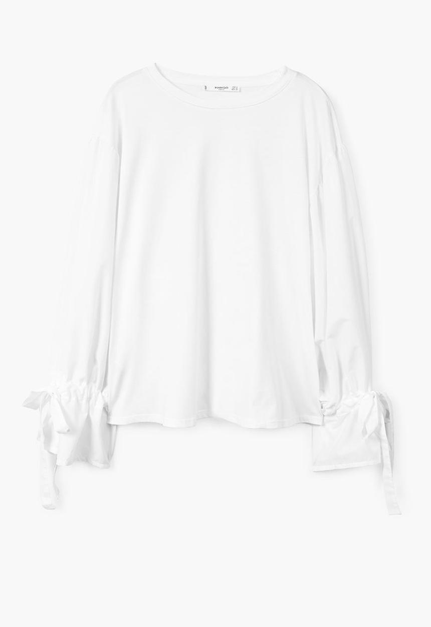MANGO - Pintora Puffed Sleeves T-shirt White