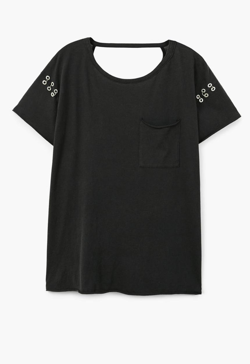 MANGO - Piercings Sleeve T-shirt Black