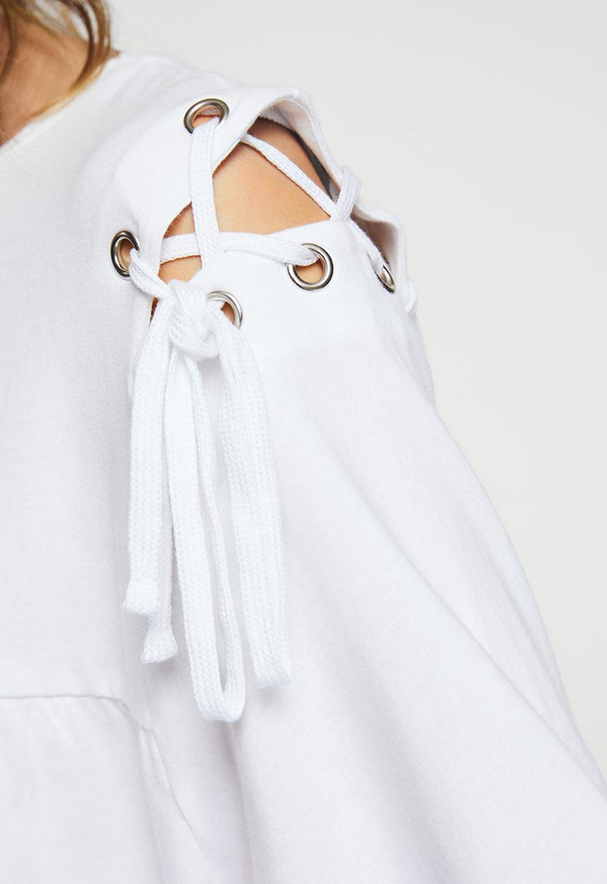 MANGO - Shoulder Detail T-shirt White