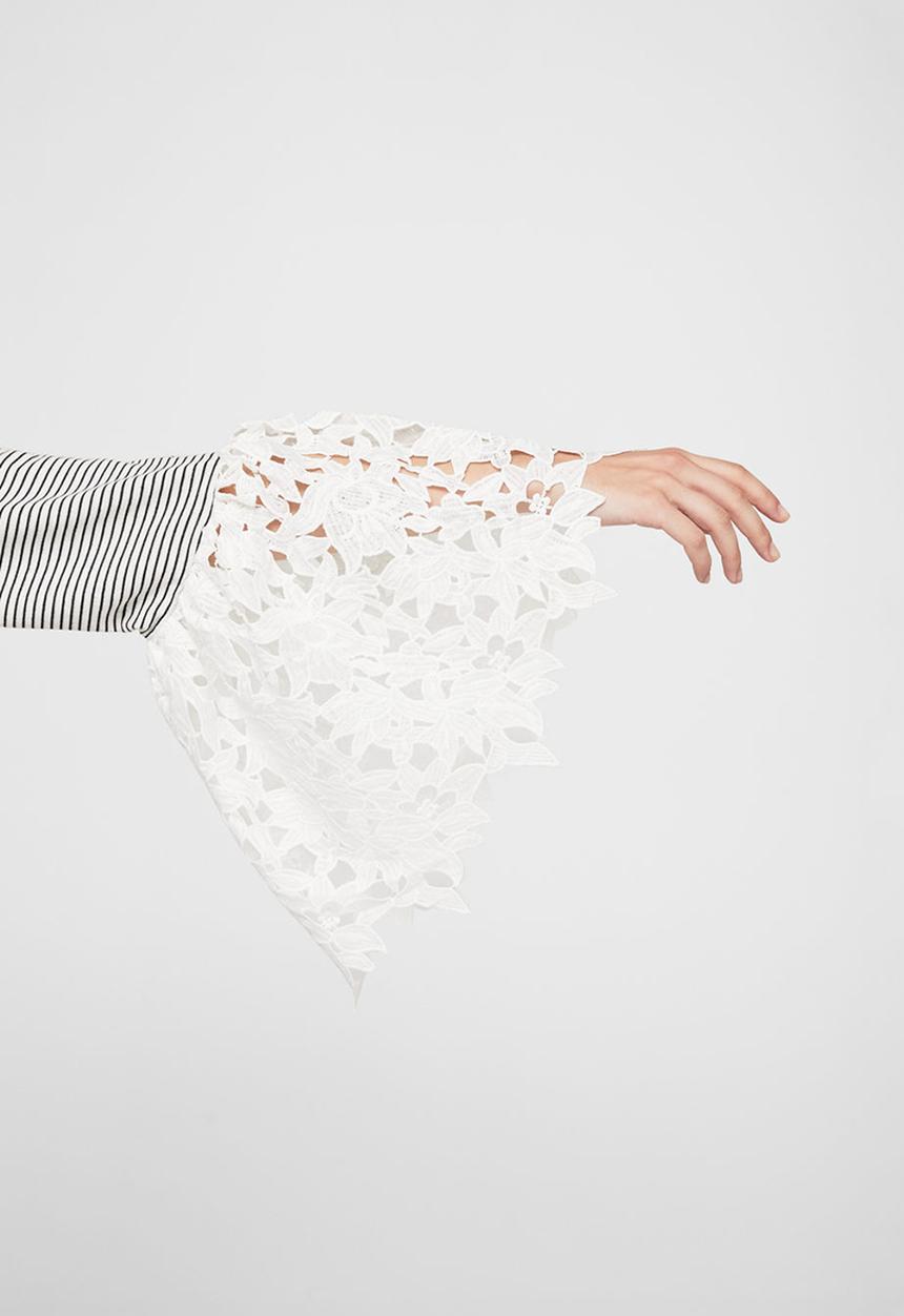 MANGO - Blonda Sleeve T-shirt Off White