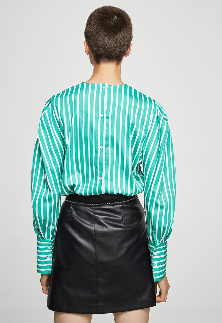 MANGO - Cara Leather-look Decorative Zip Skirt Black