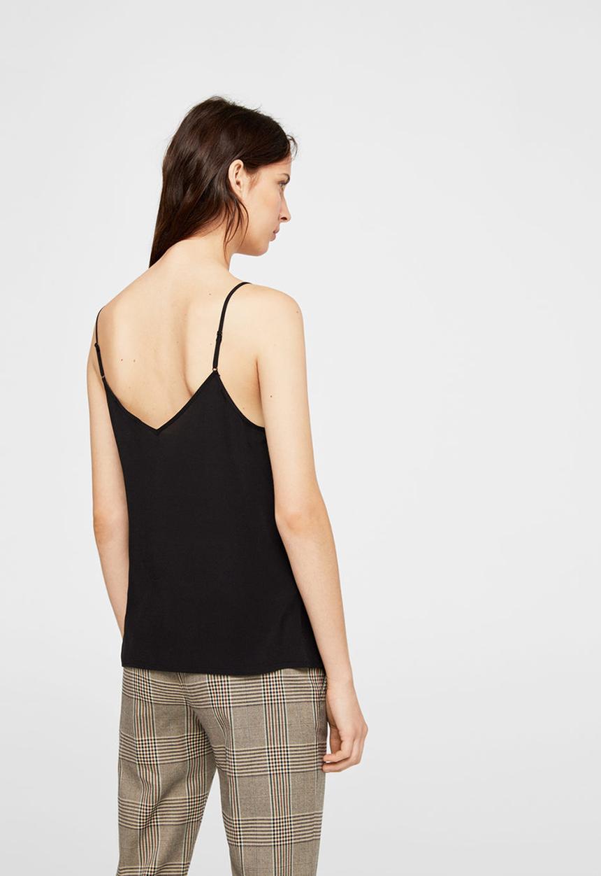 MANGO - Lace Camisole Black