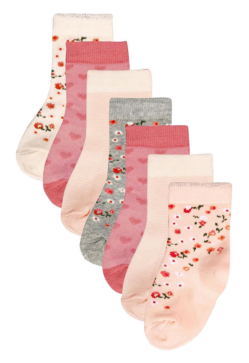 Next - Seven Pack Socks Mid Pink