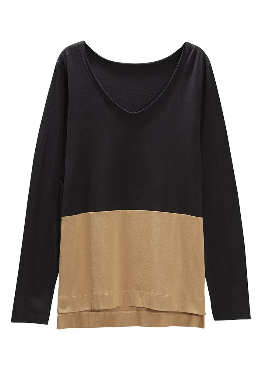 Next - V-Neck Modal Blend Long Sleeve Top Black