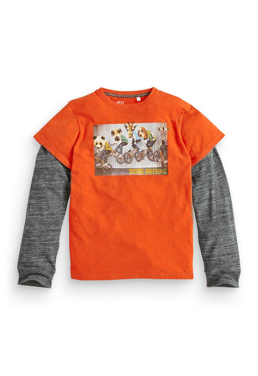 Next - Long-sleeve Animal T-shirt Orange