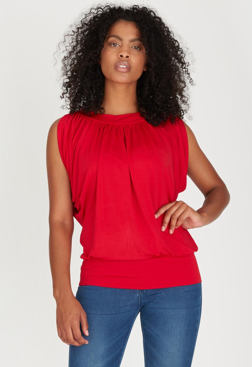 edit - Grecian Drape Top Red