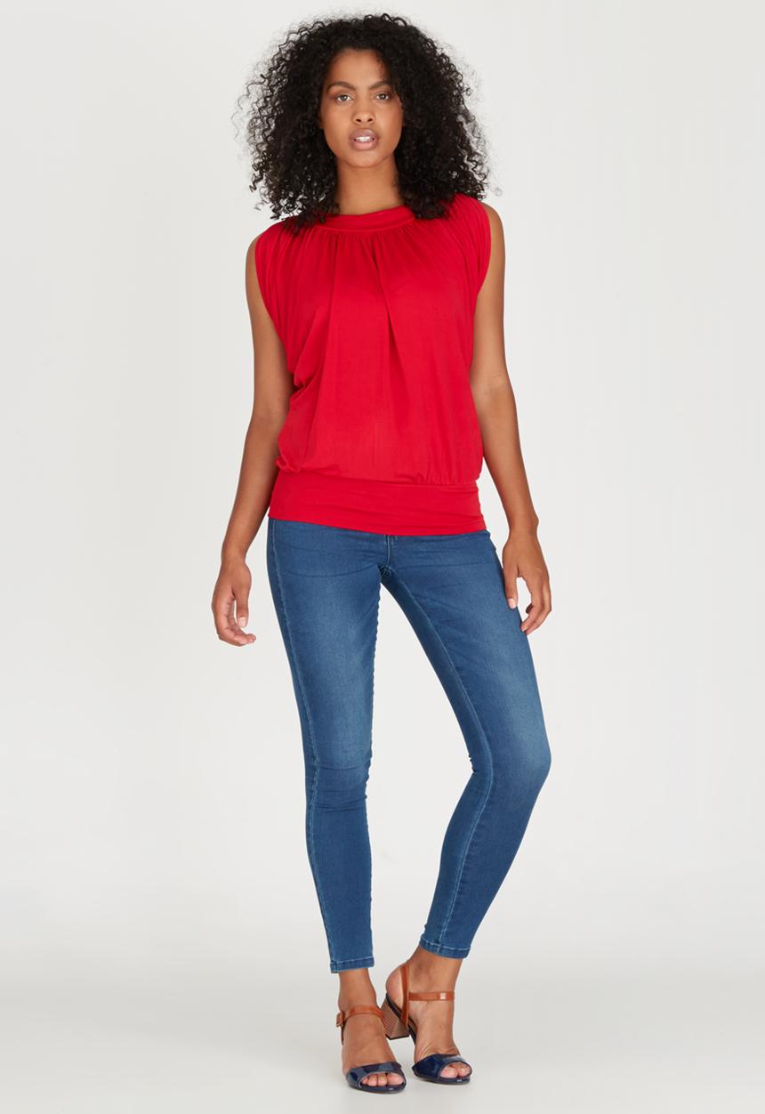 edit - Grecian Drape Top Red
