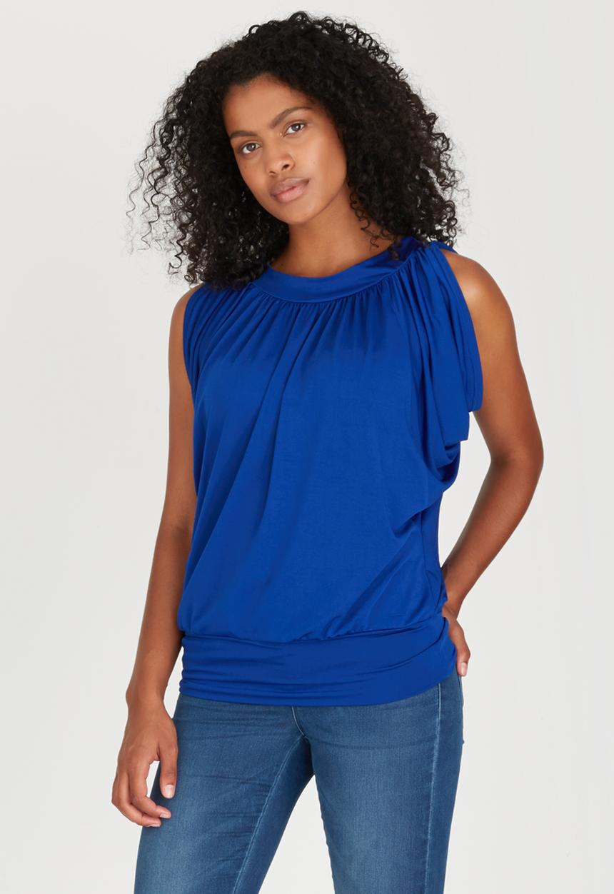 edit - Grecian Drape Top Cobalt