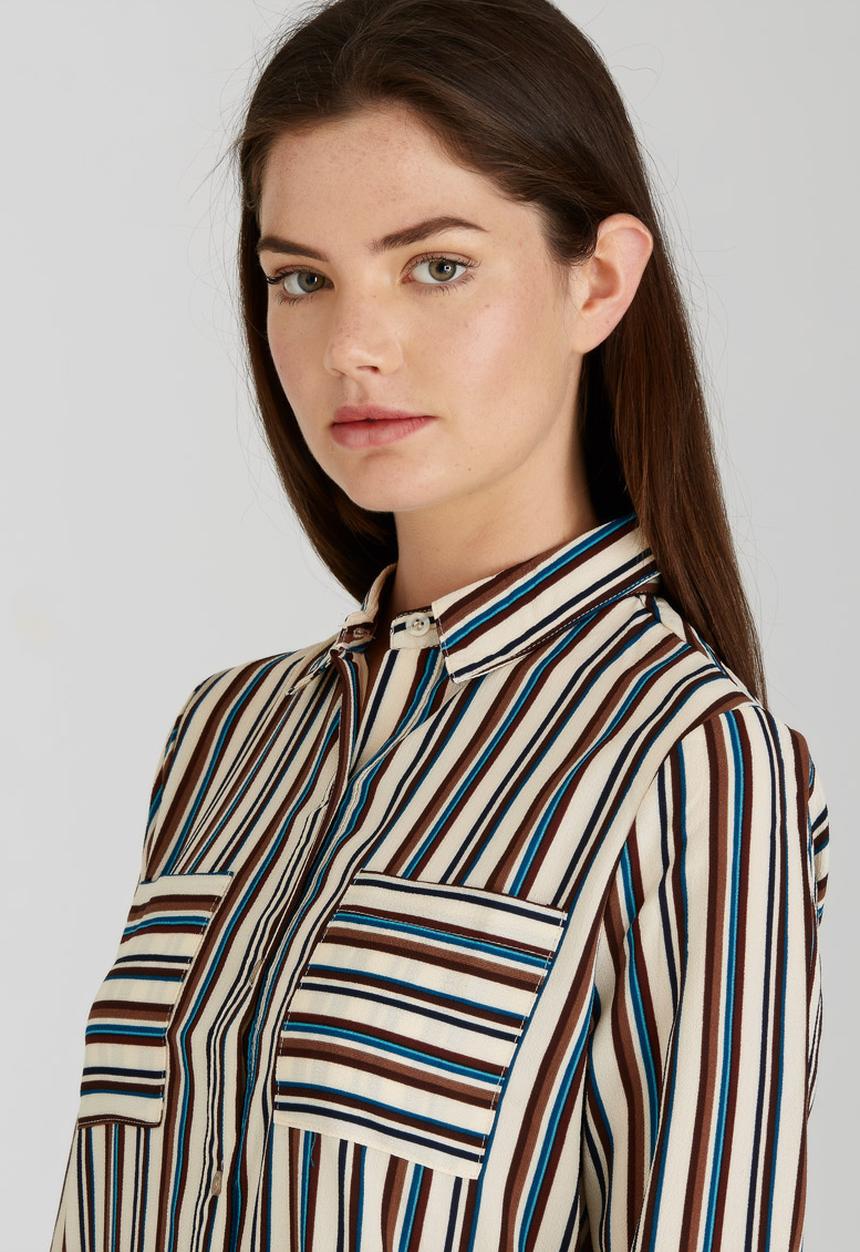 Brave Soul - Stripe Shirt Pockets Multi-colour