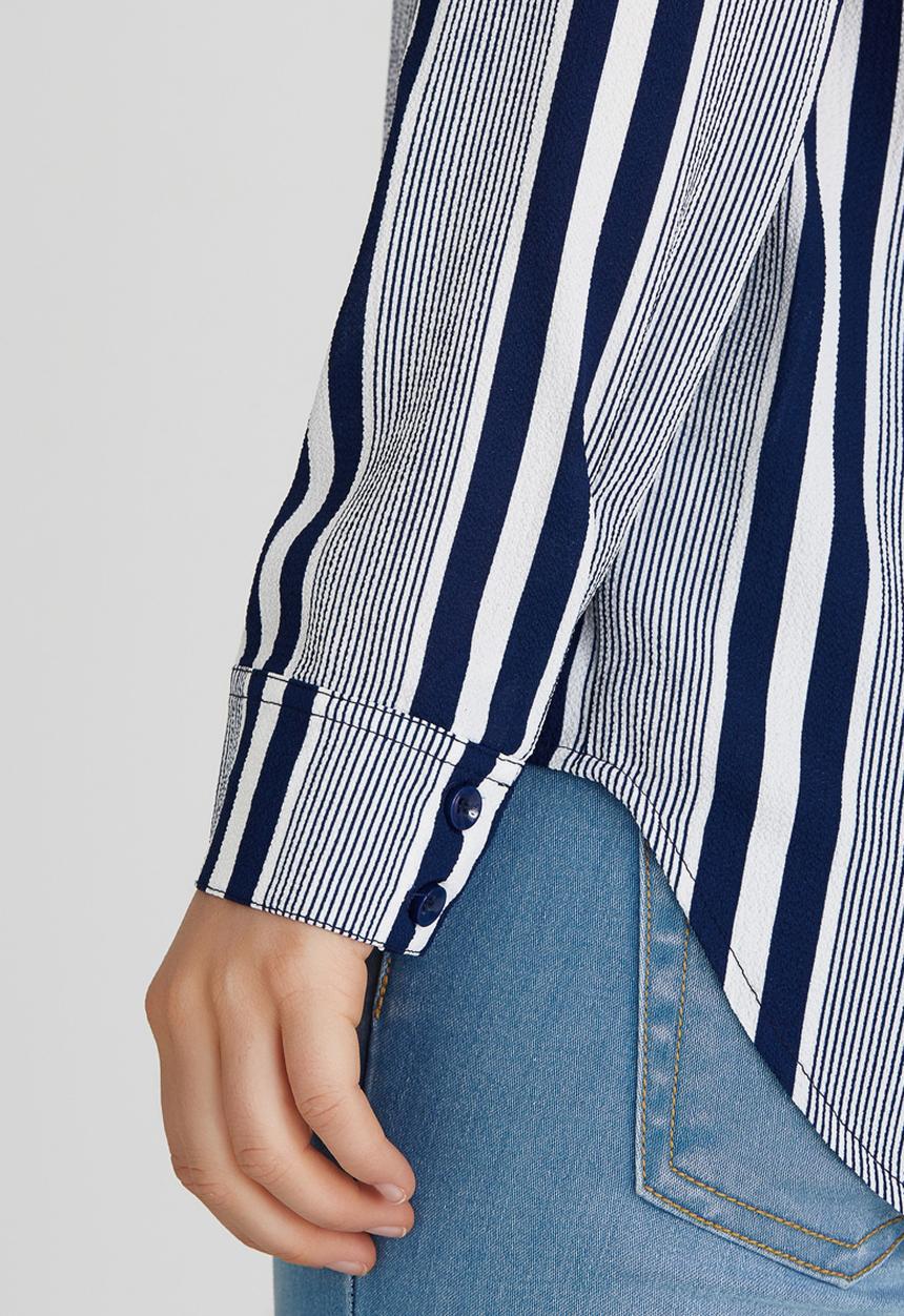 Brave Soul - Vertical Stripe Shirt Navy