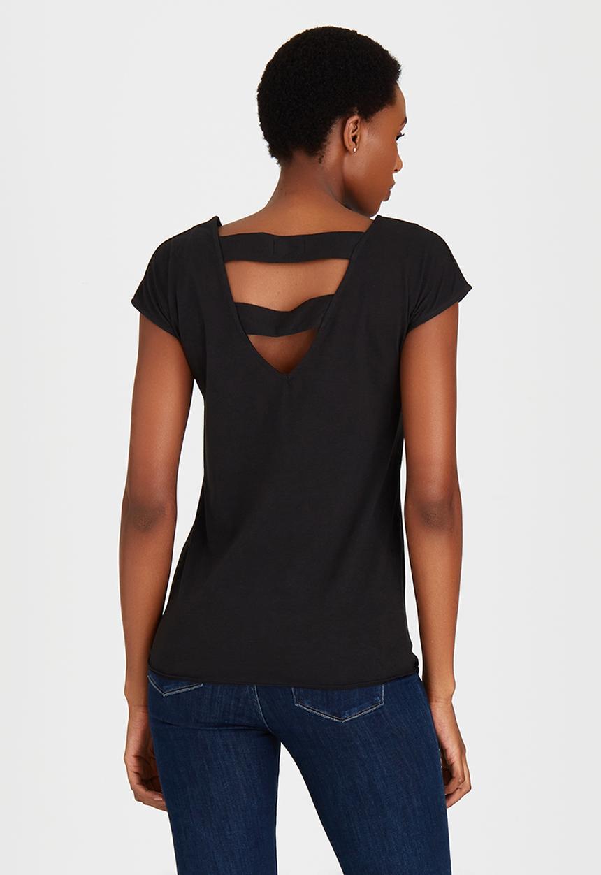 edit - Tie Front T-shirt Black