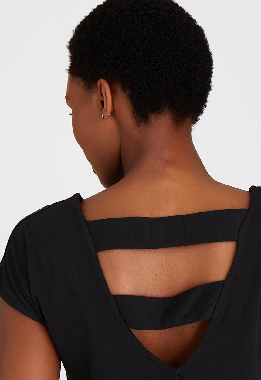 edit - Tie Front T-shirt Black