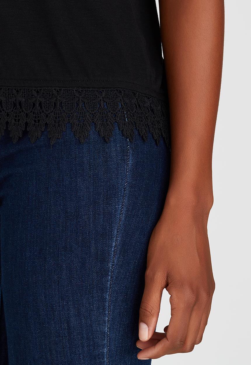 edit - Cami with Crochet Border Lace Black