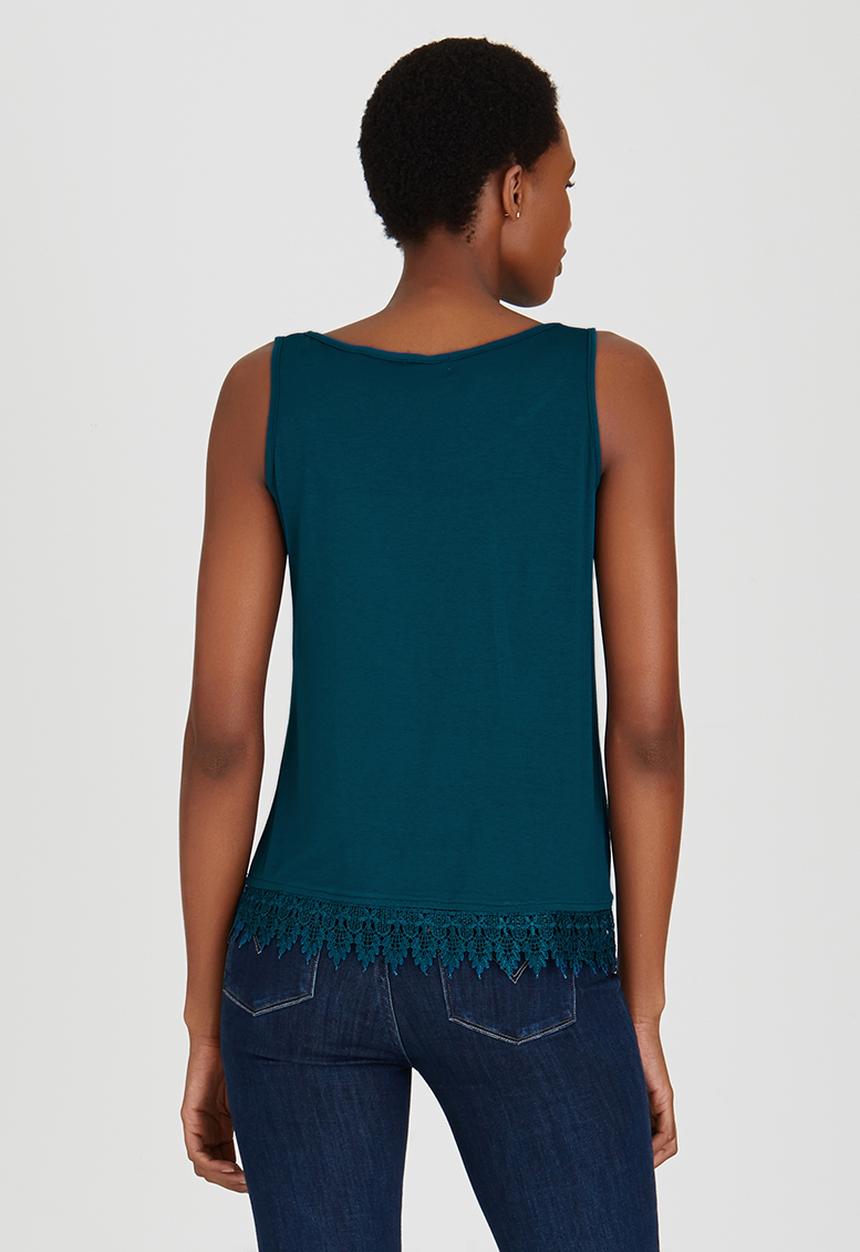 edit - Cami with Crochet Border Lace Turquoise