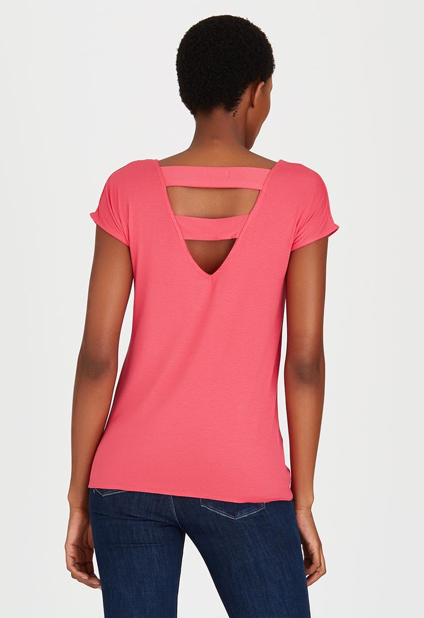 edit - Tie Front T-shirt Coral
