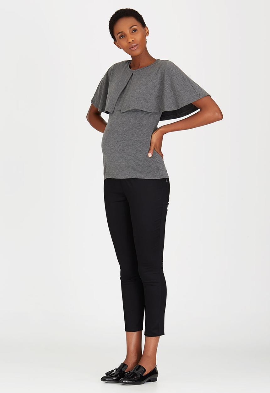 edit Maternity - Feeding Top Grey Melange