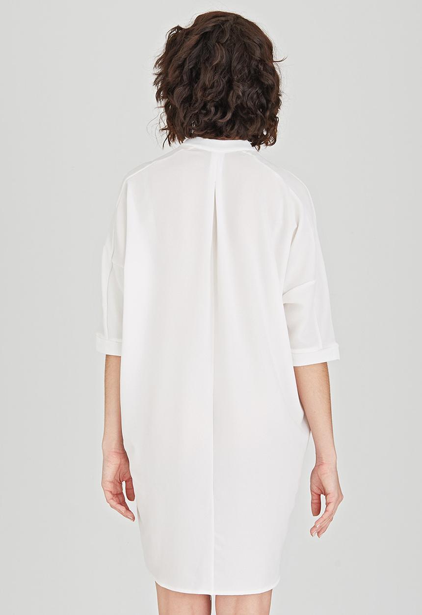 Jo Champ - Pleat Detail Shirtdress White