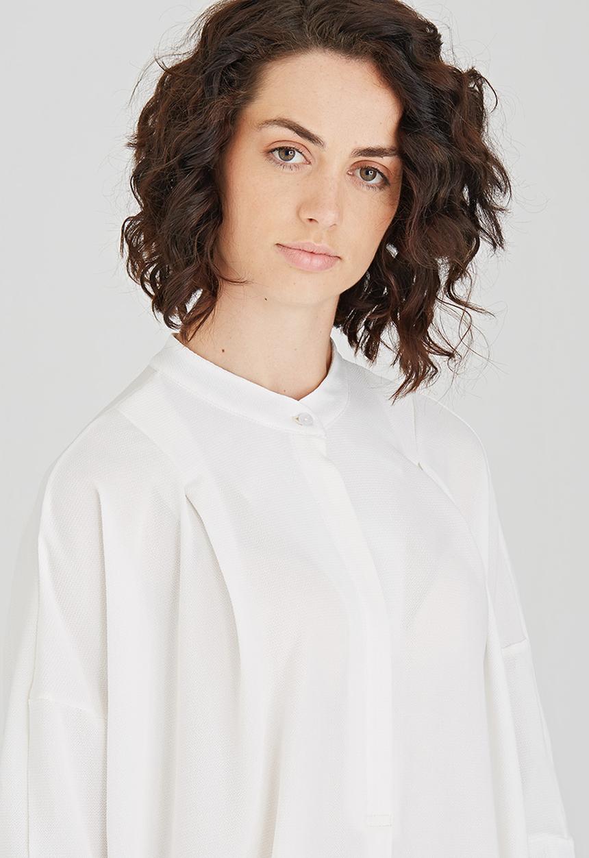 Jo Champ - Pleat Detail Shirtdress White