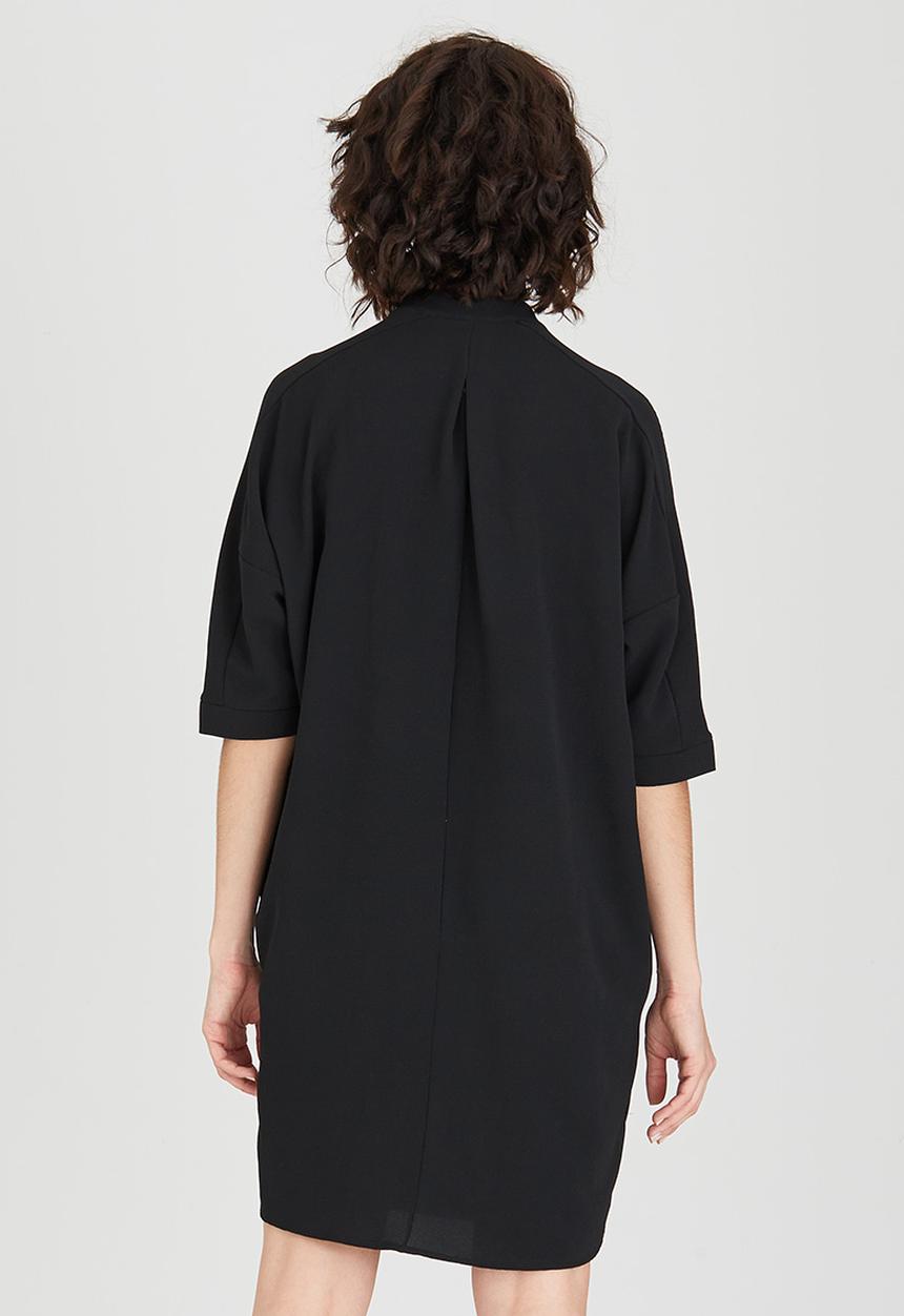 Jo Champ - Pleat Detail Shirtdress Black